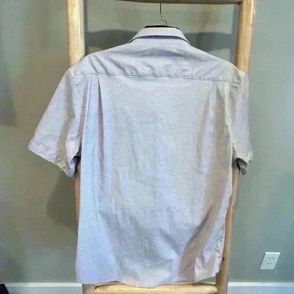 ✨7 Diamons Short Sleeve Performance Button-Up Shirt, classic fit size large - Picture 2 of 8